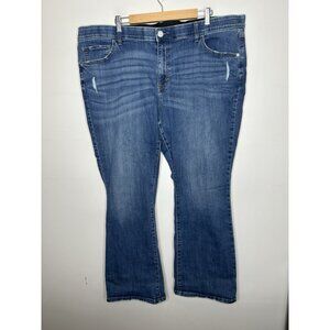 Evri Jeans Womens Plus Blue Stretch Denim Distressed Bootcut Size 24W